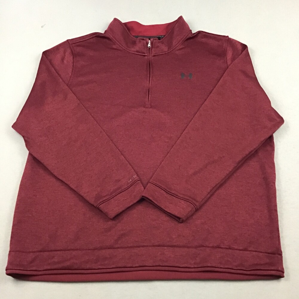 Under Armour Golf Sweater Men 4XL Burgundy 1/4 Zip Pullover ColdGear Golfer
